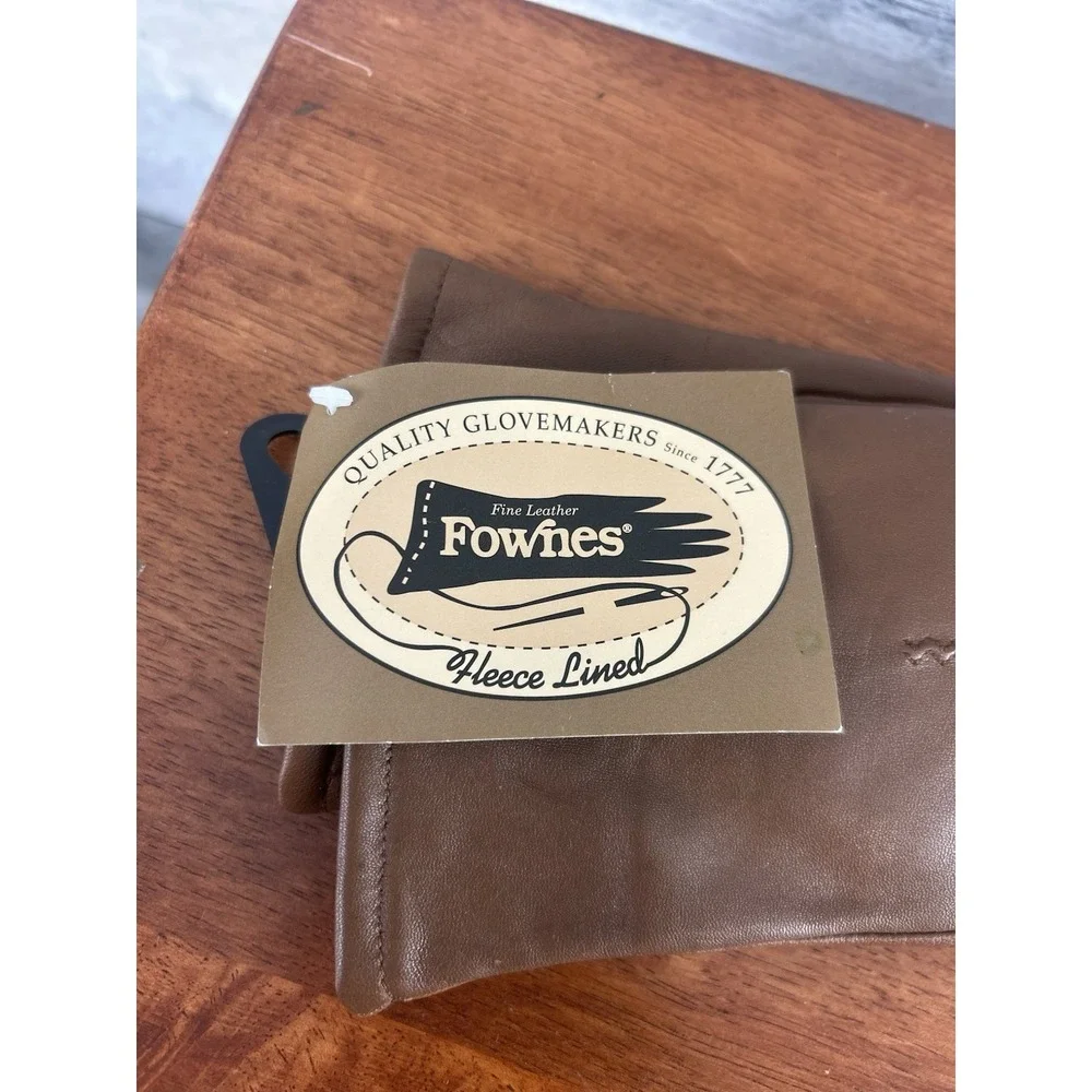 Fownes Women's Brown Leather Gloves 8 1/2